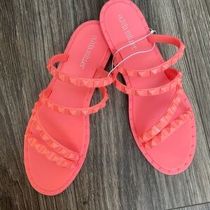 OLIVIA MILLER Pink Rock Stud Sandals Sz 8 NEW